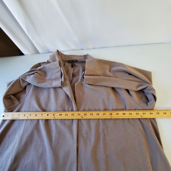 Eileen Fisher Organic Cotton Blend Blazer Sz 2X Open Front Stretch Jacket Pocket - Picture 7 of 13